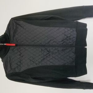 Prada Black Quilted Jacket with Red Accent